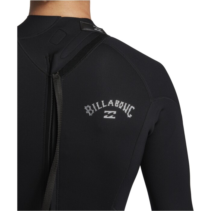 2024 Billabong Hombres Foil 3/2mm Flatlock Back Zip Neopreno ABYW100233 - Black